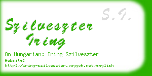 szilveszter iring business card